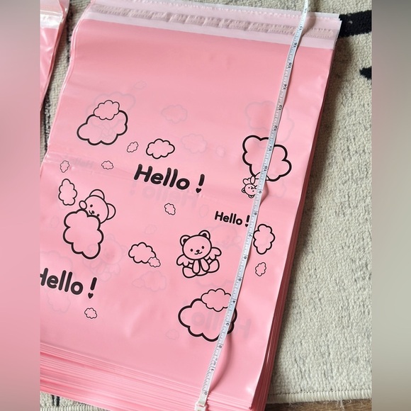 Pink Bear”Hello!” 100PCS *Poly Mailers 12.75x16+1.8 Inch. - Picture 4 of 5